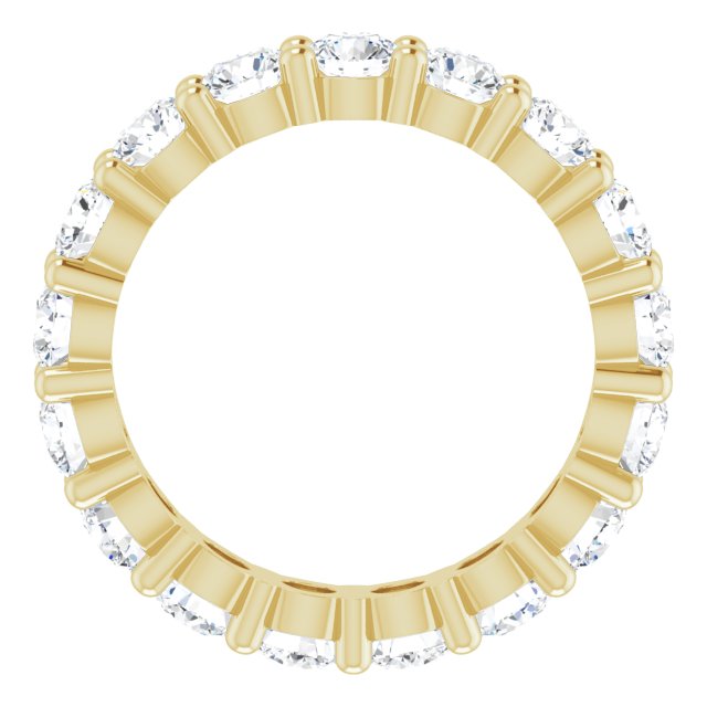14K Gold Round Lab-Grown Diamond Shared-Prong Eternity Band – 3.5 mm Stones - Yellow Gold - view 2