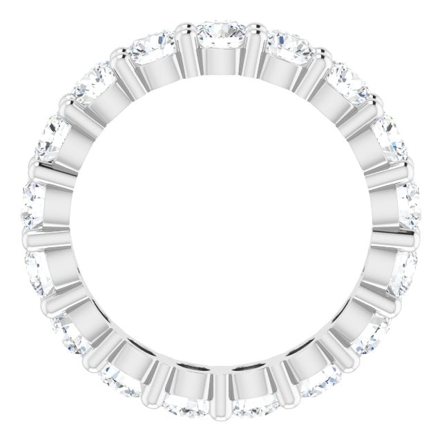 10K Gold Round Lab-Grown Diamond Shared-Prong Eternity Band – 3.5 mm Stones - White Gold - view 2