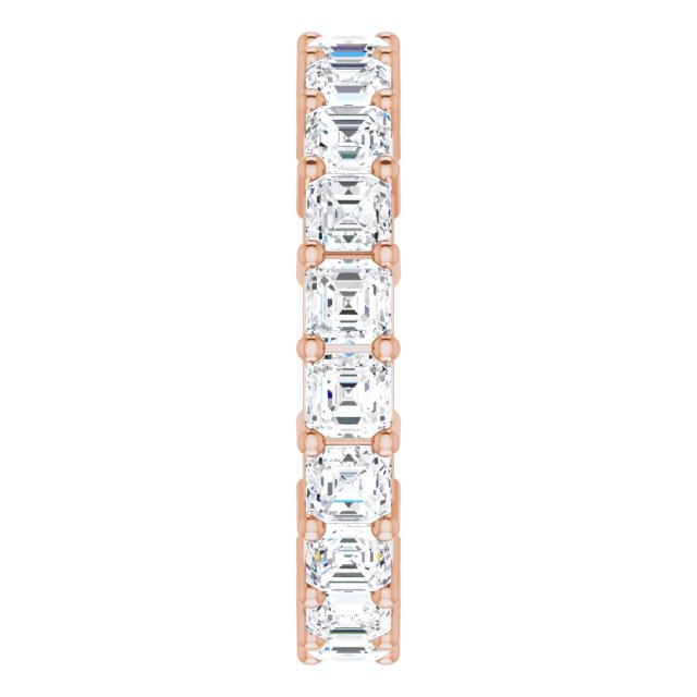 14K Gold Asscher Lab-Grown Diamond Shared-Prong Eternity Band – 3x3 mm Stones - Rose Gold - view 4