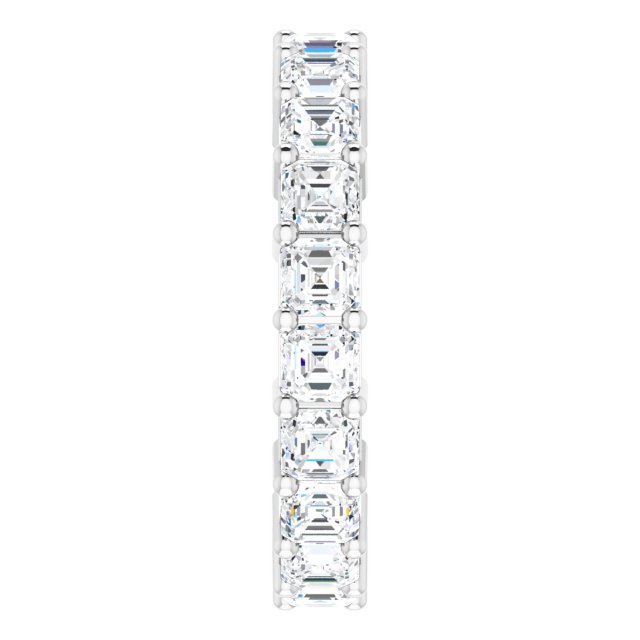 Platinum Asscher Lab-Grown Diamond Shared-Prong Eternity Band – 3x3 mm Stones - view 4