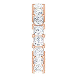 10K Gold Square Natural Diamond Shared-Prong Eternity Band – 3.25x3.25 mm Stones - Rose Gold - view 4