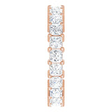 10K Gold Square Natural Diamond Shared-Prong Eternity Band – 2.75x2.75 mm Stones - Rose Gold - view 4