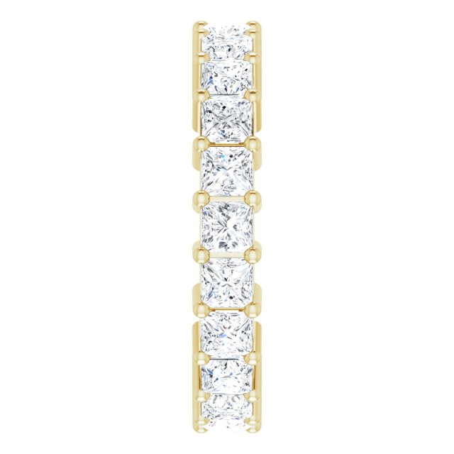 14K Gold Square Lab-Grown Diamond Shared-Prong Eternity Band – 2.75x2.75 mm Stones - Yellow Gold - view 4