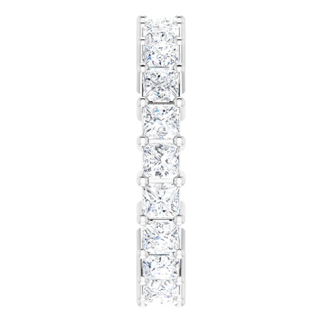 10K Gold Square Lab-Grown Diamond Shared-Prong Eternity Band – 2.75x2.75 mm Stones - White Gold - view 4
