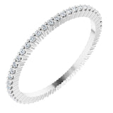 10K Gold Round Natural Diamond Shared-Prong Eternity Band – 1 mm Stones - White Gold