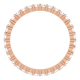 10K Gold Round Lab-Grown Diamond Shared-Prong Eternity Band – 1.7 mm Stones - Rose Gold - view 2