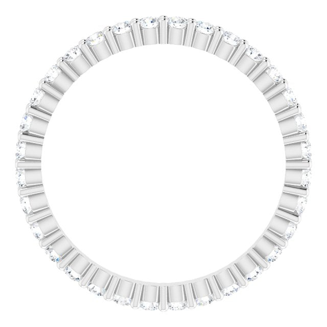 10K Gold Round Lab-Grown Diamond Shared-Prong Eternity Band – 1.7 mm Stones - White Gold - view 2
