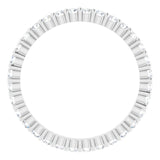 10K Gold Round Natural Diamond Shared-Prong Eternity Band – 1.7 mm Stones - White Gold - view 2