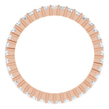 10K Gold Square Natural Diamond Shared-Prong Eternity Band – 1.5x1.5 mm Stones - Rose Gold - view 2