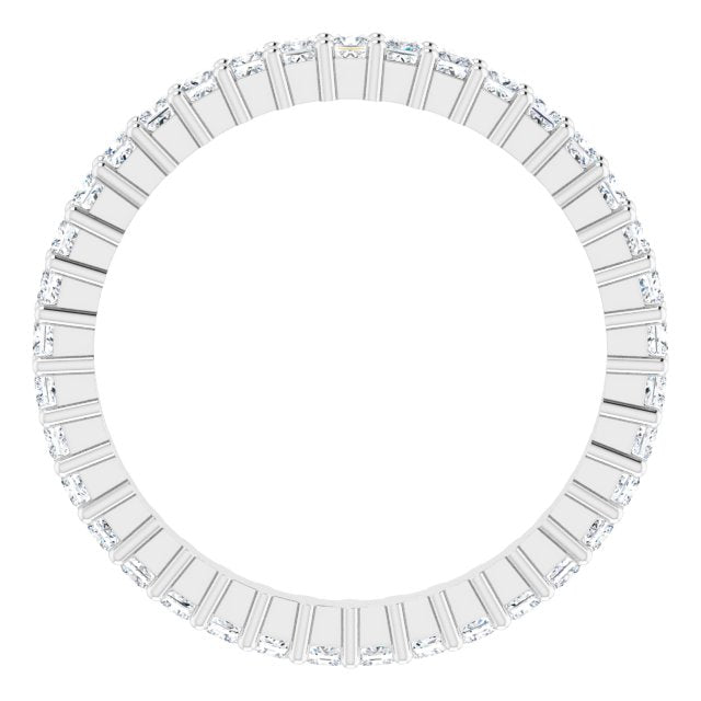 10K Gold Square Natural Diamond Shared-Prong Eternity Band – 1.5x1.5 mm Stones - White Gold - view 2