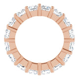 10K Gold Square Lab-Grown Diamond Shared-Prong Eternity Band – 4x4 mm Stones - Rose Gold - view 2