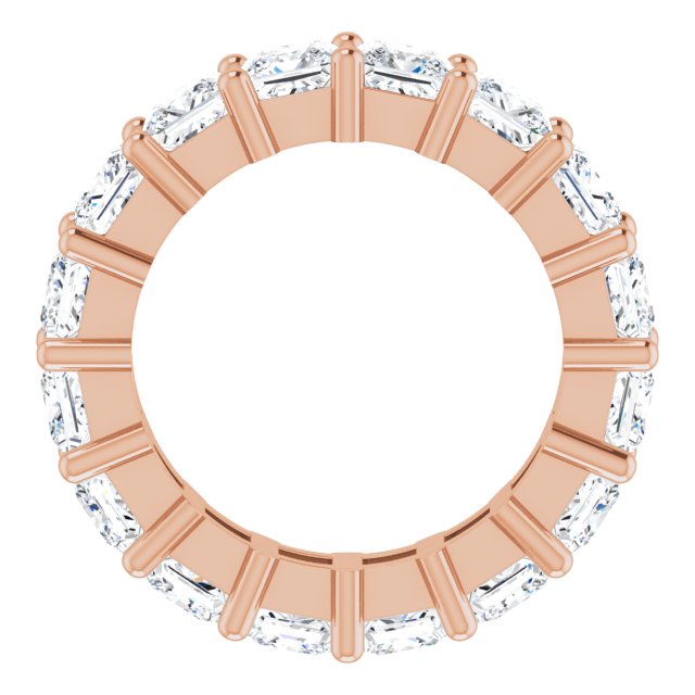 10K Gold Square Lab-Grown Diamond Shared-Prong Eternity Band – 4x4 mm Stones - Rose Gold - view 2