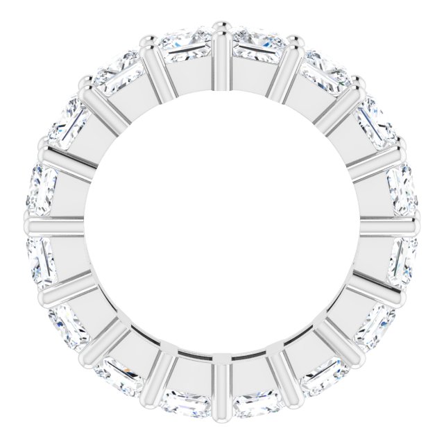 10K Gold Square Lab-Grown Diamond Shared-Prong Eternity Band – 4x4 mm Stones - White Gold - view 2