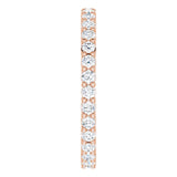 10K Gold Round Natural Diamond Shared-Prong Eternity Band – 1.75 mm Stones - Rose Gold - view 4