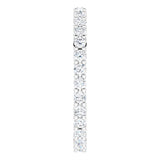 10K Gold Round Natural Diamond Shared-Prong Eternity Band – 1.75 mm Stones - White Gold - view 4