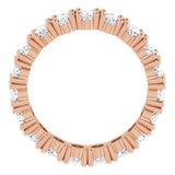 10K Gold Oval Lab-Grown Diamond Shared-Prong Eternity Band – 5x3 mm Stones - Rose Gold - view 2