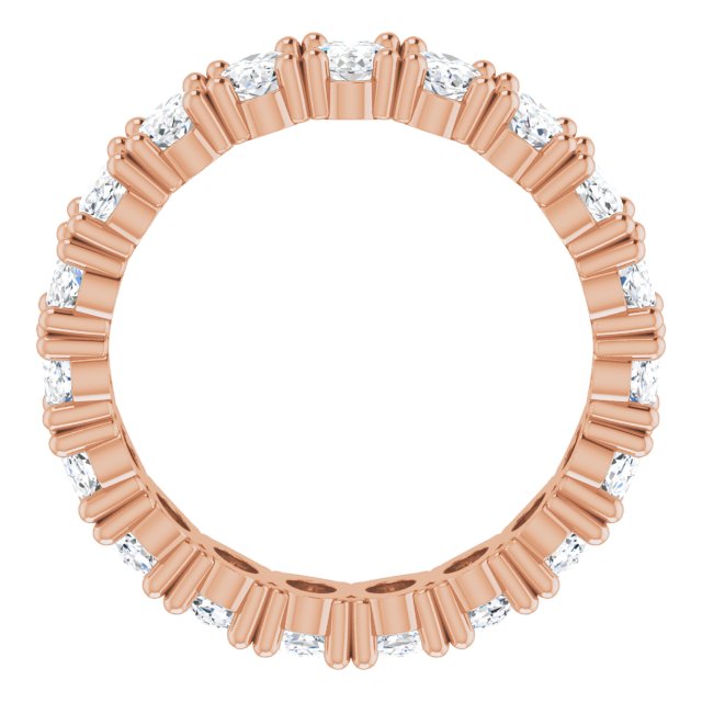10K Gold Oval Lab-Grown Diamond Shared-Prong Eternity Band – 5x3 mm Stones - Rose Gold - view 2