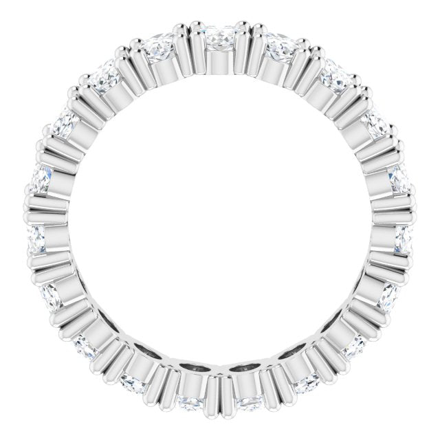 10K Gold Oval Lab-Grown Diamond Shared-Prong Eternity Band – 5x3 mm Stones - White Gold - view 2