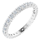 10K Gold Round Lab-Grown Diamond Shared-Prong Eternity Band – 2 mm Stones - White Gold