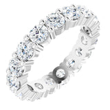 14K Gold Round Lab-Grown Diamond Shared-Prong Eternity Band – 3.5 mm Stones - White Gold