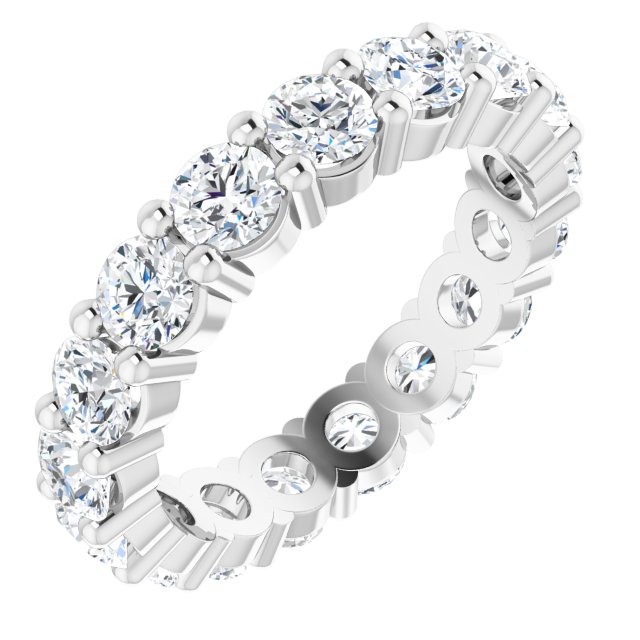 Platinum Round Lab-Grown Diamond Shared-Prong Eternity Band – 3.5 mm Stones