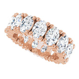 10K Gold Oval Lab-Grown Diamond Shared-Prong Eternity Band – 6x4 mm Stones - Rose Gold - view 5