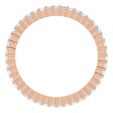 10K Gold Square Natural Diamond Shared-Prong Eternity Band – 1.25x1.25 mm Stones - Rose Gold - view 2