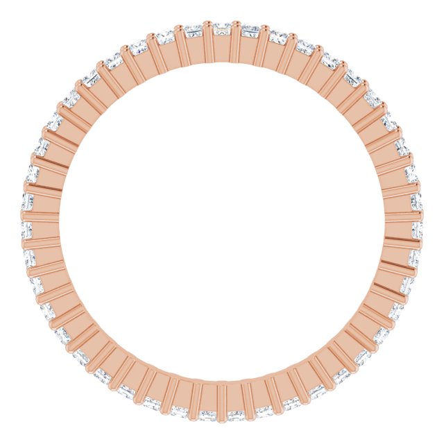 10K Gold Square Lab-Grown Diamond Shared-Prong Eternity Band – 1.25x1.25 mm Stones - Rose Gold - view 2