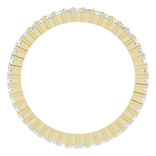 14K Gold Square Lab-Grown Diamond Shared-Prong Eternity Band – 1.25x1.25 mm Stones - Yellow Gold - view 2