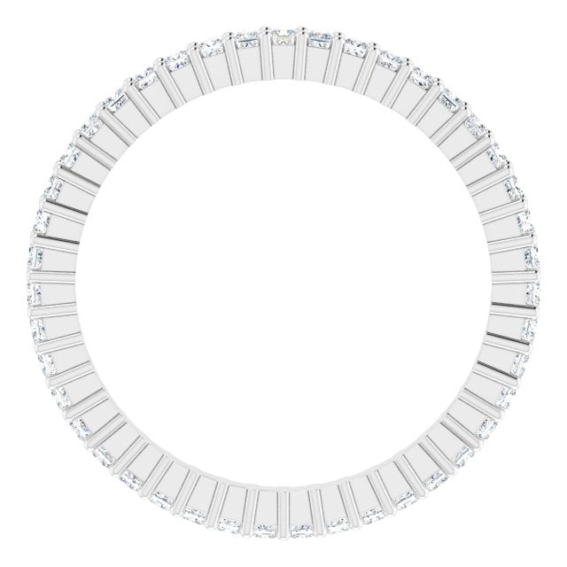 10K Gold Square Lab-Grown Diamond Shared-Prong Eternity Band – 1.25x1.25 mm Stones - White Gold - view 2