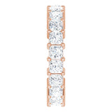 10K Gold Square Lab-Grown Diamond Shared-Prong Eternity Band – 3x3 mm Stones - Rose Gold - view 4