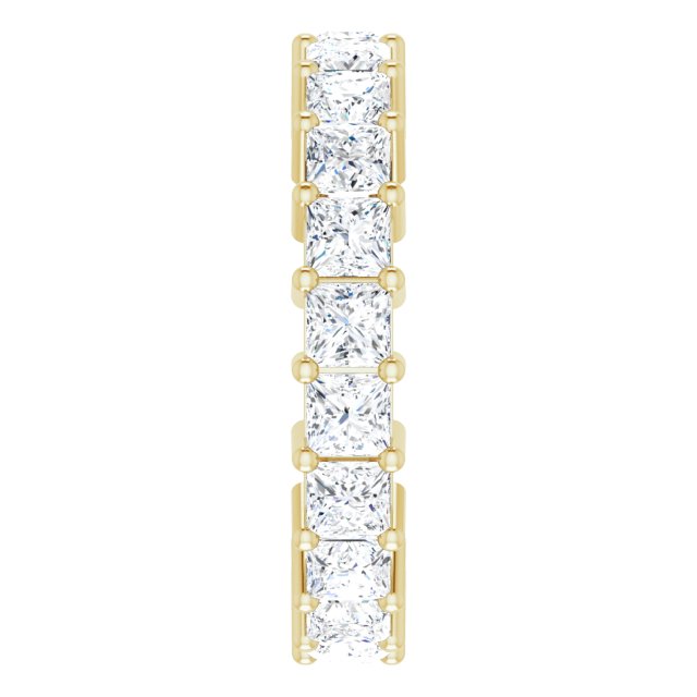 14K Gold Square Lab-Grown Diamond Shared-Prong Eternity Band – 3x3 mm Stones - Yellow Gold - view 4