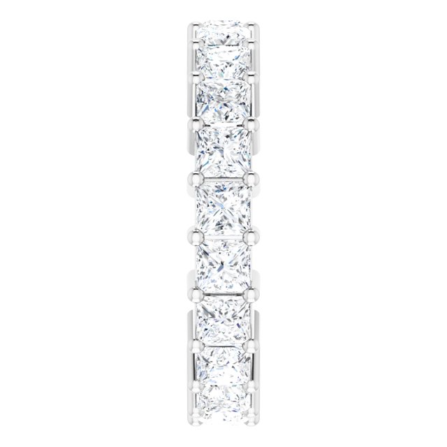 10K Gold Square Natural Diamond Shared-Prong Eternity Band – 3x3 mm Stones - White Gold - view 4