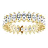 14K Gold Marquise Lab-Grown Diamond Shared-Prong Eternity Band – 4x2 mm Stones - Yellow Gold - view 3
