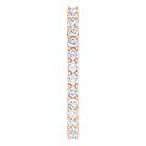 10K Gold Round Natural Diamond Shared-Prong Eternity Band – 1.7 mm Stones - Rose Gold - view 4