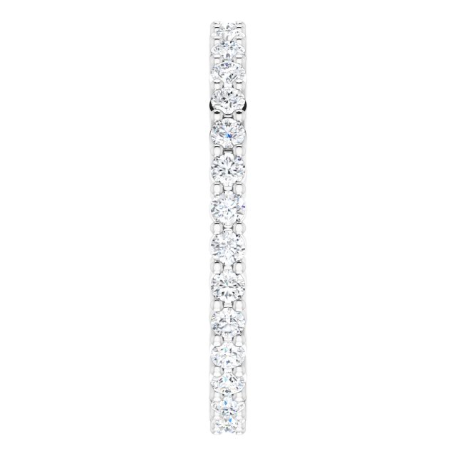 10K Gold Round Natural Diamond Shared-Prong Eternity Band – 1.7 mm Stones - White Gold - view 4