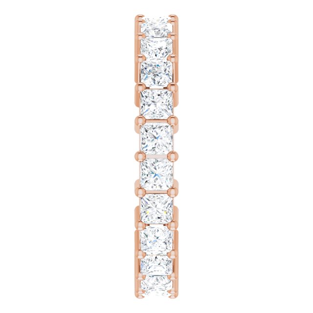 10K Gold Square Lab-Grown Diamond Shared-Prong Eternity Band – 2.5x2.5 mm Stones - Rose Gold - view 4