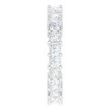 10K Gold Square Natural Diamond Shared-Prong Eternity Band – 2.5x2.5 mm Stones - White Gold - view 4