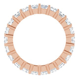 10K Gold Square Natural Diamond Shared-Prong Eternity Band – 2.75x2.75 mm Stones - Rose Gold - view 2