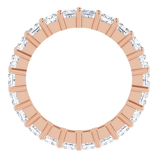 10K Gold Square Lab-Grown Diamond Shared-Prong Eternity Band – 2.75x2.75 mm Stones - Rose Gold - view 2