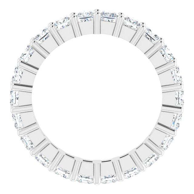 10K Gold Square Natural Diamond Shared-Prong Eternity Band – 2.75x2.75 mm Stones - White Gold - view 2