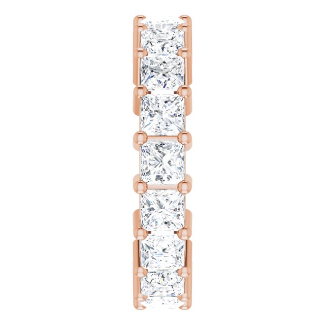 10K Gold Square Lab-Grown Diamond Shared-Prong Eternity Band – 3.5x3.5 mm Stones - Rose Gold - view 4
