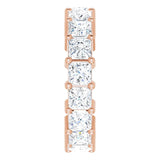 10K Gold Square Lab-Grown Diamond Shared-Prong Eternity Band – 3.75x3.75 mm Stones - Rose Gold - view 4