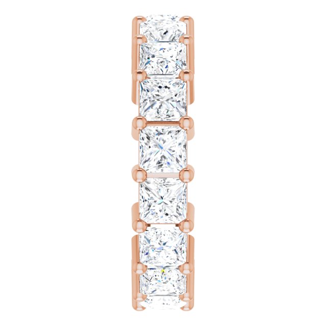 10K Gold Square Lab-Grown Diamond Shared-Prong Eternity Band – 3.75x3.75 mm Stones - Rose Gold - view 4