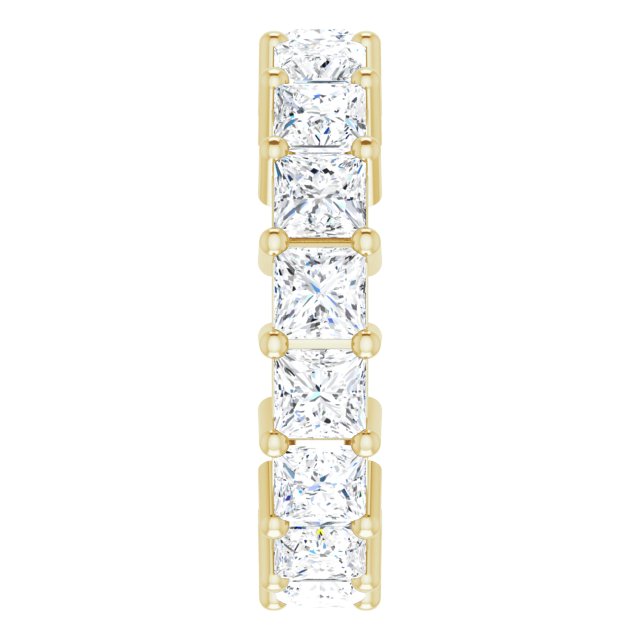 10K Gold Square Lab-Grown Diamond Shared-Prong Eternity Band – 3.75x3.75 mm Stones - Yellow Gold - view 4