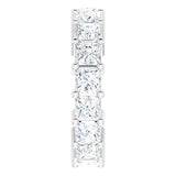 10K Gold Square Natural Diamond Shared-Prong Eternity Band – 3.75x3.75 mm Stones - White Gold - view 4