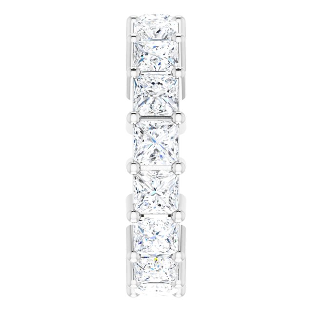 10K Gold Square Natural Diamond Shared-Prong Eternity Band – 3.75x3.75 mm Stones - White Gold - view 4