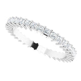 10K Gold Square Lab-Grown Diamond Shared-Prong Eternity Band – 1.5x1.5 mm Stones - White Gold - view 5
