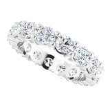 10K Gold Round Natural Diamond Shared-Prong Eternity Band – 3.75 mm Stones - White Gold - view 5
