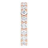 10K Gold Round Natural Diamond Shared-Prong Eternity Band – 3 mm Stones - Rose Gold - view 4